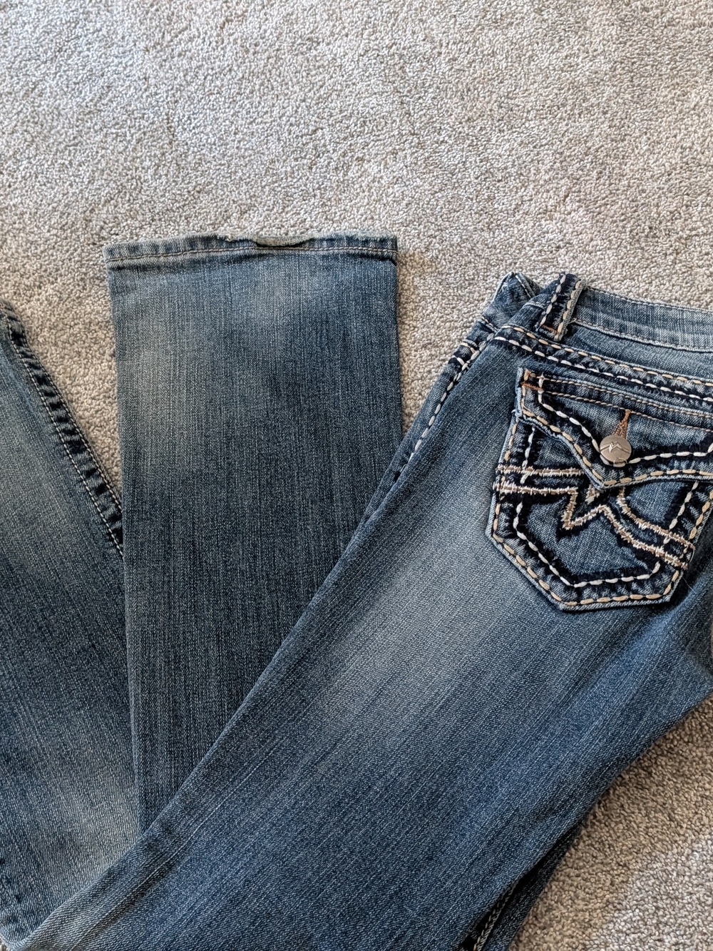 Miss Me Women’s Blue Denim Jeans with Decorative Back Pocket